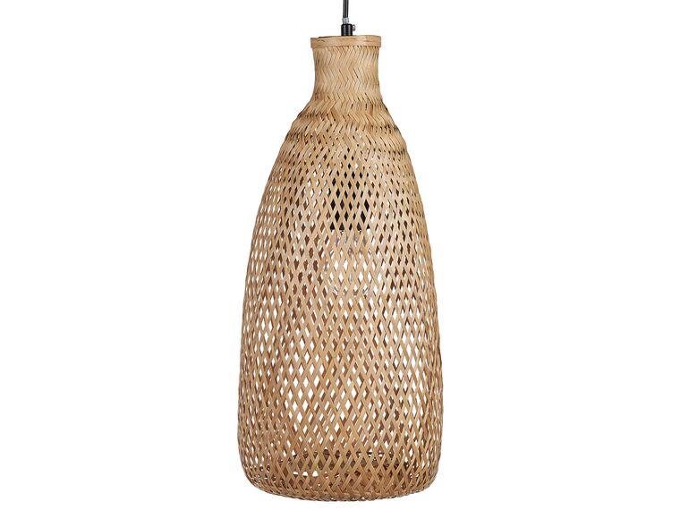 Bambusová závěsná lampa světlé dřevo LWELA_827289