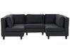 5-Seater Modular Fabric Sofa Black UNSTAD_893505