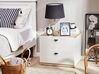 2 Drawer Bedside Table White with Light Wood EDISON_798075