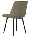 Set of 2 Velvet Dining Chairs Olive Green MELROSE_901913