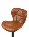 Conjunto de 2 sillas de bar de piel sintética marrón dorado VALETTA II_894642