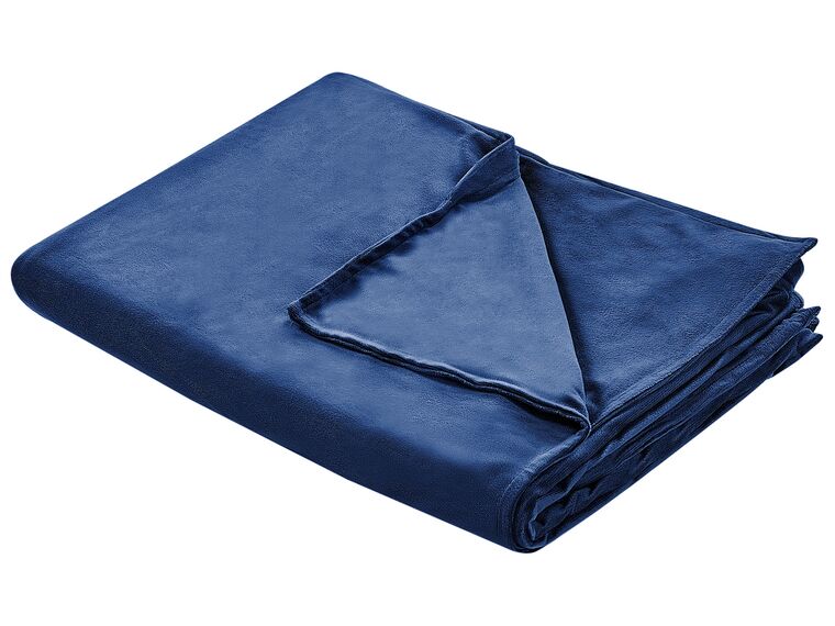 Capa de cobertor pesado em tecido azul marinho 150 x 200 cm RHEA_891755