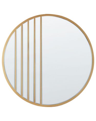 Okrúhle nástenné zrkadlo ⌀ 80 cm zlaté COUST