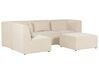 Canapé d'angle côté droit modulable 4 places en velours côtelé beige avec ottoman LEMVIG_875173