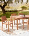 Set of 4 Acacia Wood Dining Chairs Light BARATTI_869022