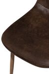 Set of 2 Faux Leather Dining Chairs Brown BRUCE_682207
