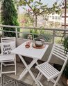 Table et 2 chaises de jardin blanches en bois FIJI_777398