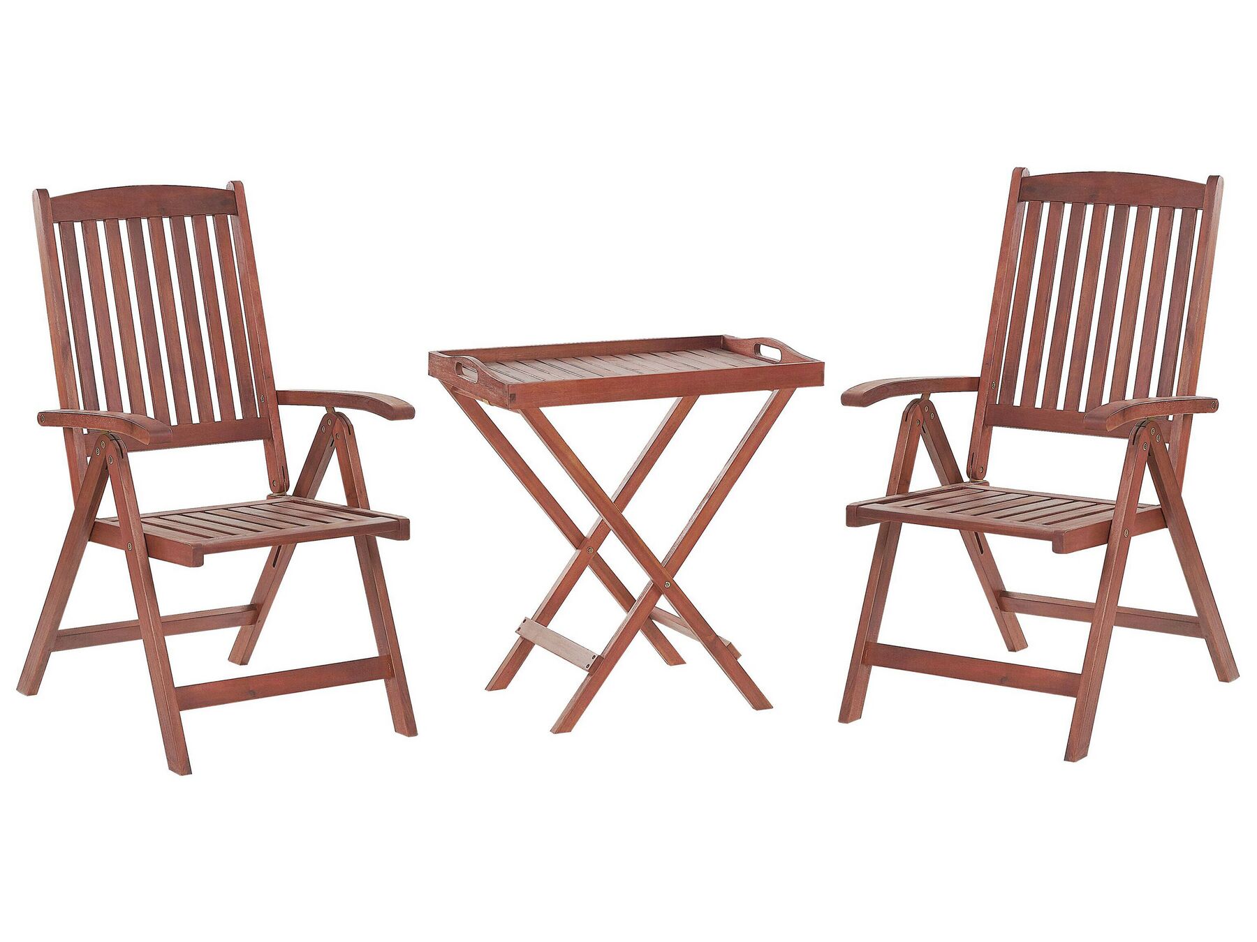 Conjunto de balcón de madera de acacia oscura TOSCANA | Beliani.es