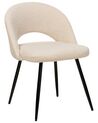 Set of 2 Boucle Dining Chairs Beige ONAGA_877470