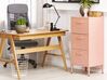 3 Drawer Metal  Storage Cabinet Pink WOSTOK_812080