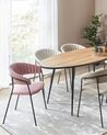 Sæt med 2 spisebordsstole i fløjl lyserød MARIPOSA_871960