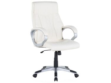 Faux Leather Office Chair Off-White TRIUMPH