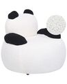Detské buklé kreslo v tvare pandy biela/čierna VIBY_886984
