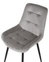 Conjunto de 2 sillas de comedor de terciopelo gris/negro MELROSE_771905