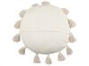 Set of 2 Cotton Cushions with Tassels ⌀ 45 cm Beige MADIA_838731