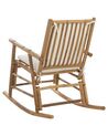Chaise à bascule en bambou clair et blanc cassé FRIGOLE_839558
