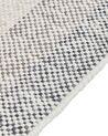 Teppich Wolle cremeweiß 140 x 200 cm Streifenmuster Kurzflor EMIRLER_847182