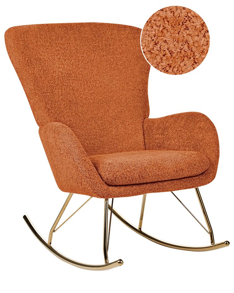 Boucle Rocking Chair Orange ANASET | Beliani.dk