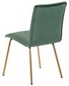 Conjunto de 2 sillas de comedor de terciopelo verde esmeralda/dorado RUBIO_810427