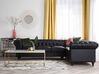 Left Hand Faux Leather Corner Sofa Black CHESTERFIELD_709665