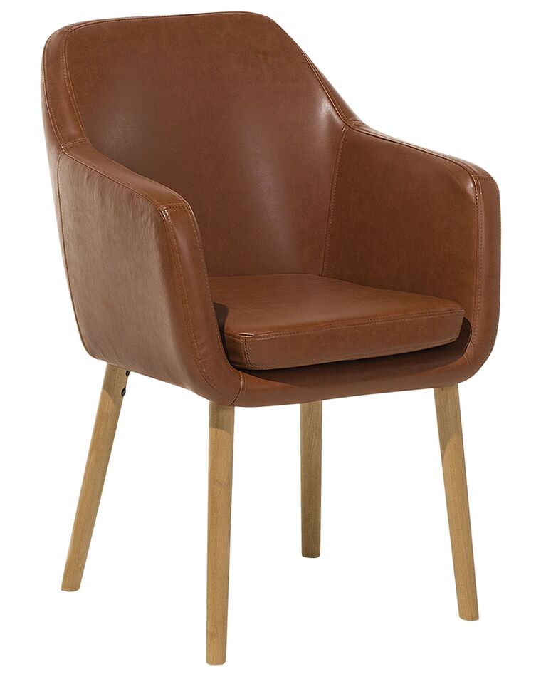 Faux Leather Dining Chair Golden Brown YORKVILLE_693210