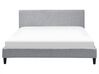 Čalouněná postel ve světle šedé barvě 160 x 200 cm FITOU_709618