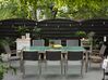 Sada záhradného nábytku stôl so sklenenou doskou 220 x 100 cm 8 sivých stoličiek GROSSETO_677352