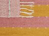 Manta de algodón/acrílico rojo claro/amarillo/beige 130 x 170 cm NAIKHU_834443
