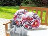 Set of 2 Outdoor Cushions Floral Pattern ⌀ 40 cm White and Pink LANROSSO_881439