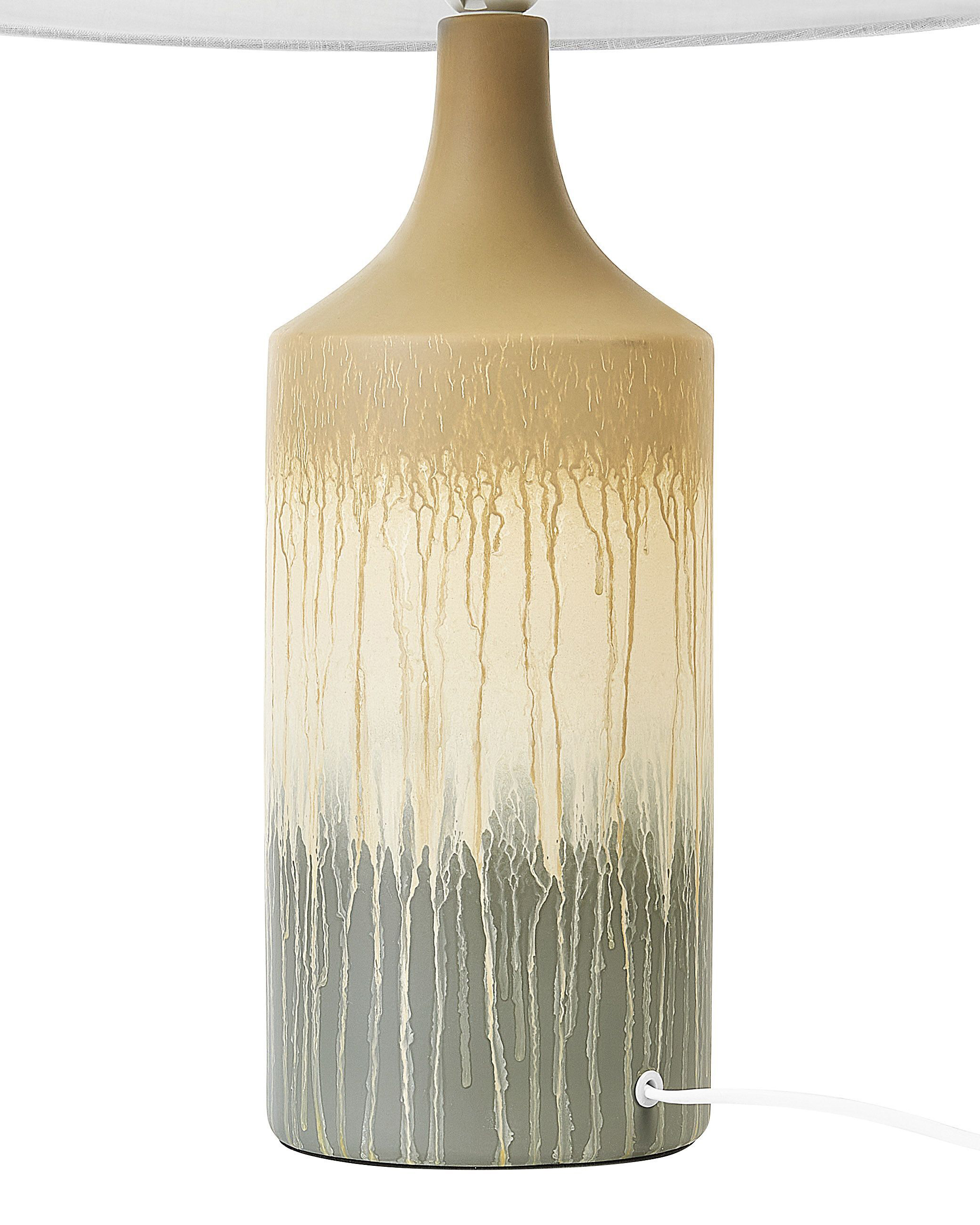 Lampada da tavolo ceramica beige grigio e bianco 64 cm CALVAS_843215