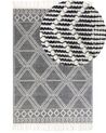 Teppich Wolle grau / weiß 160 x 230 cm Fransen Kurzflor TOPRAKKALE_856530