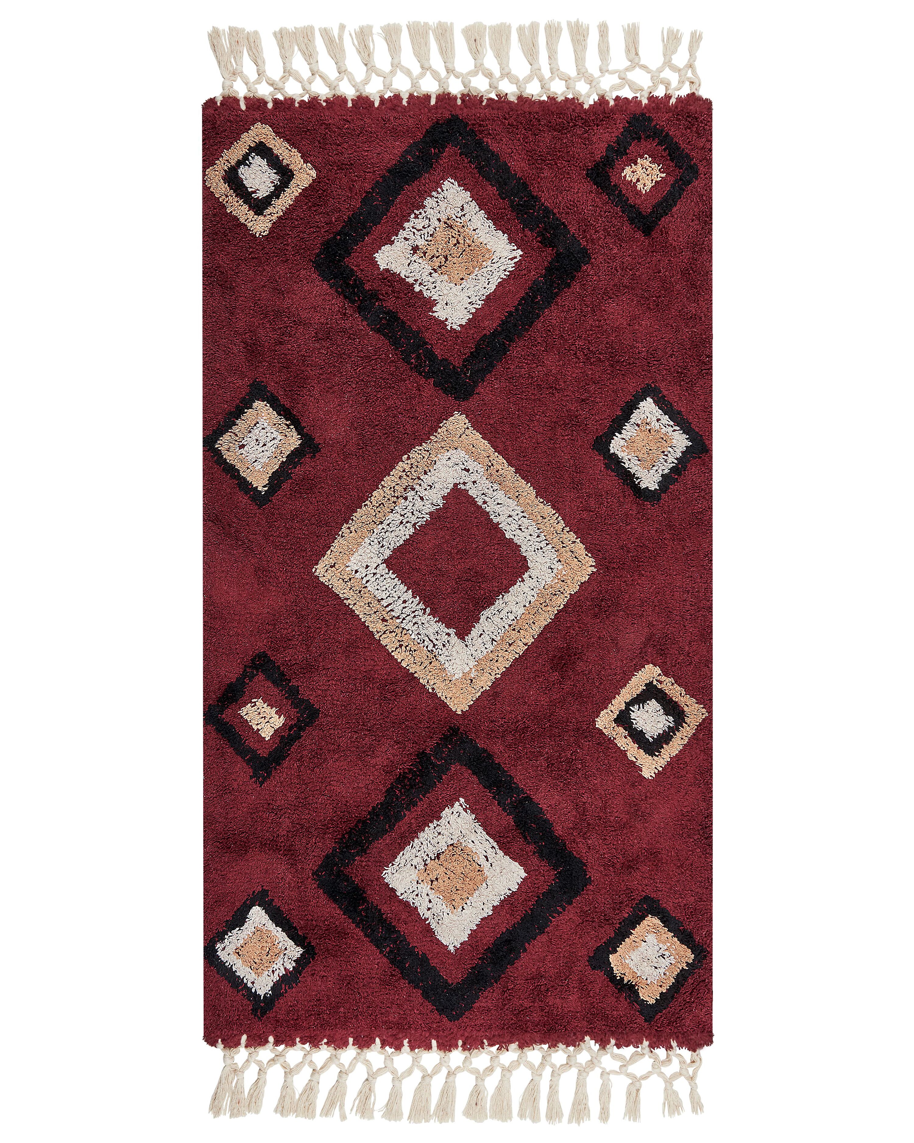 Cotton Area Rug 80 X 150 Cm Red Siirt