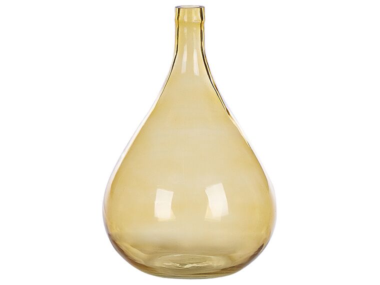 Dekoratívna sklenená váza 31 cm žltá BHATURA _823692