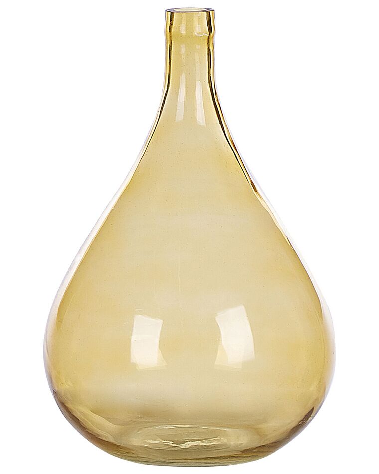 Vase en verre 31 cm jaune BHATURA _823692