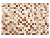 Tapis patchwork en cuir blanc et marron 160 x 230 cm CAMILI_780741