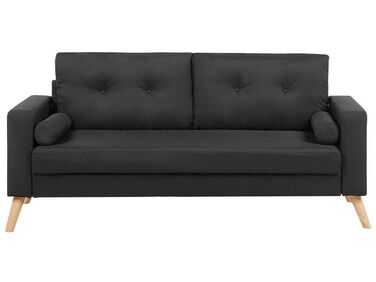2 Seater Fabric Sofa Black KALMAR