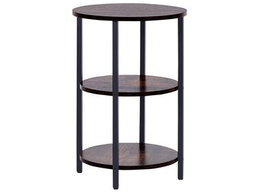 Odkládací stolek tmavé dřevo/černá ⌀ 40 cm TOLAR