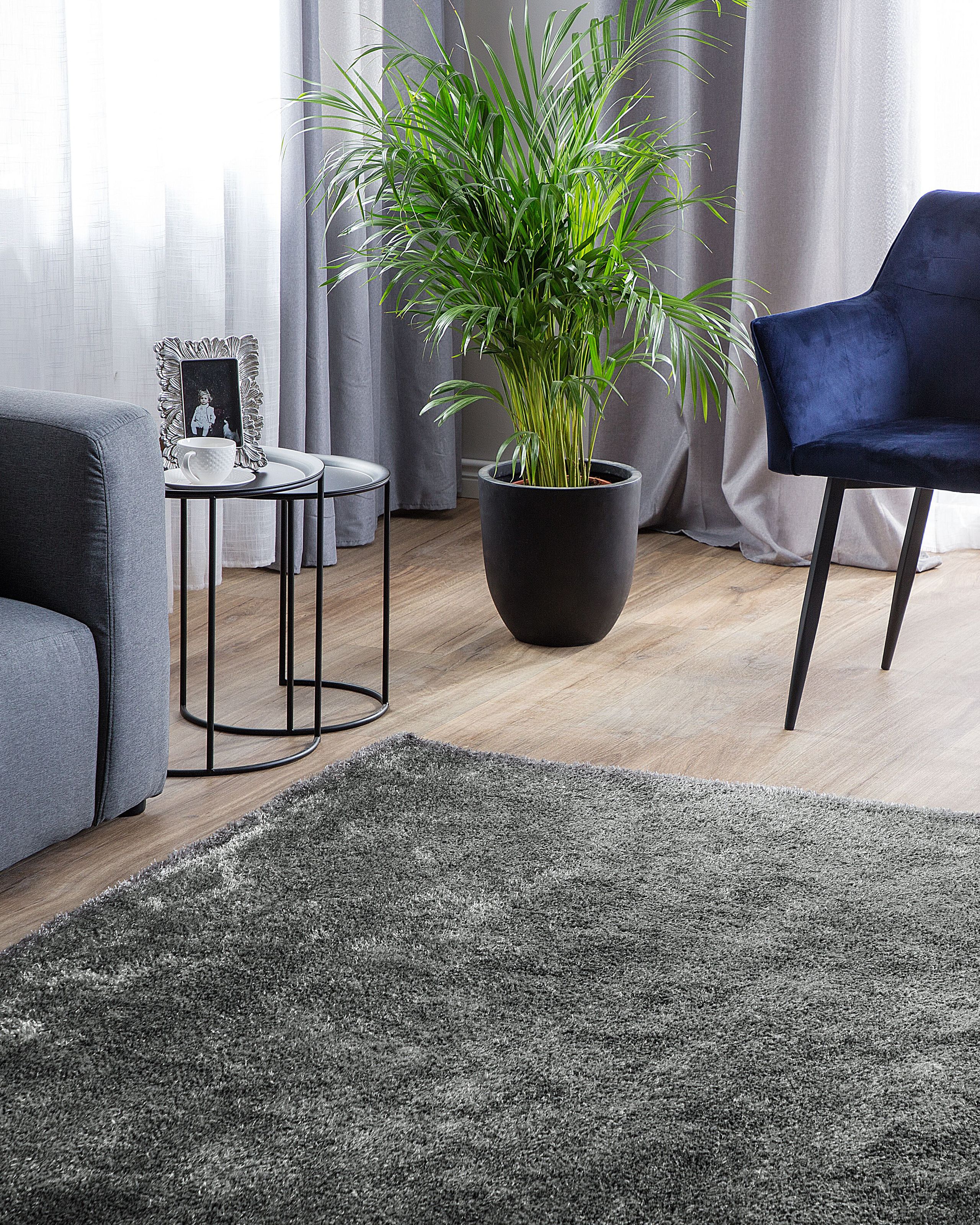 Tapete shaggy 200 x 300 cm cinzento escuro DEMRE