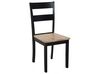Zestaw do jadalni stół i 6 krzeseł drewniany jasny z czarnym GEORGIA_736760