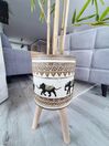 Plant Pot Stand 22 x 22 x 43 cm Beige and Brown KOTTES _829457