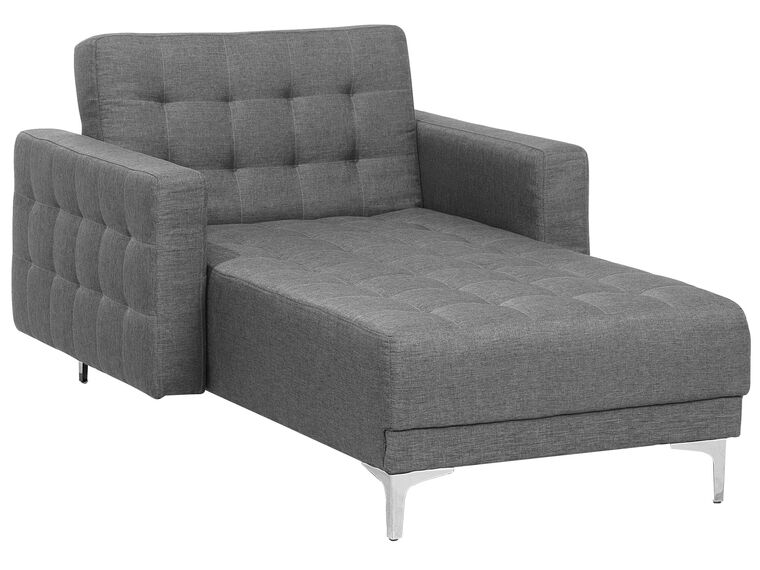 Chaise-longue reclinável em tecido cinzento claro ABERDEEN_718246