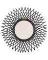 Rattan Sunburst Wall Mirror ⌀ 60 cm Black TAGOLU_822186