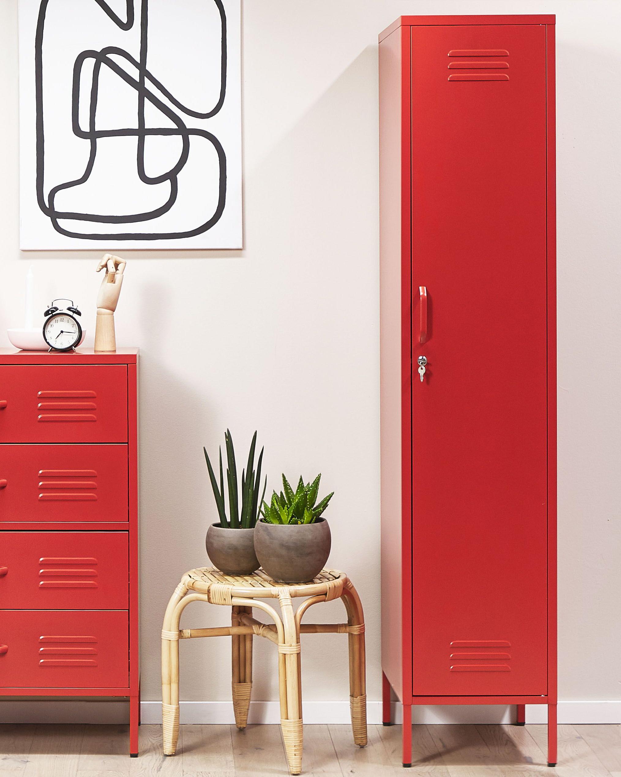 Metal Storage Cabinet Red FROME