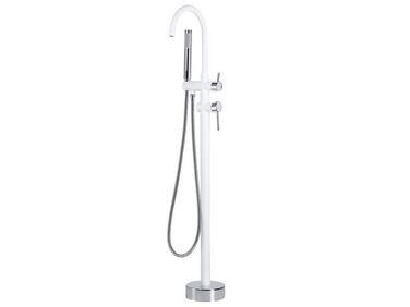 Freestanding Bath Mixer Tap White with Silver TUGELA