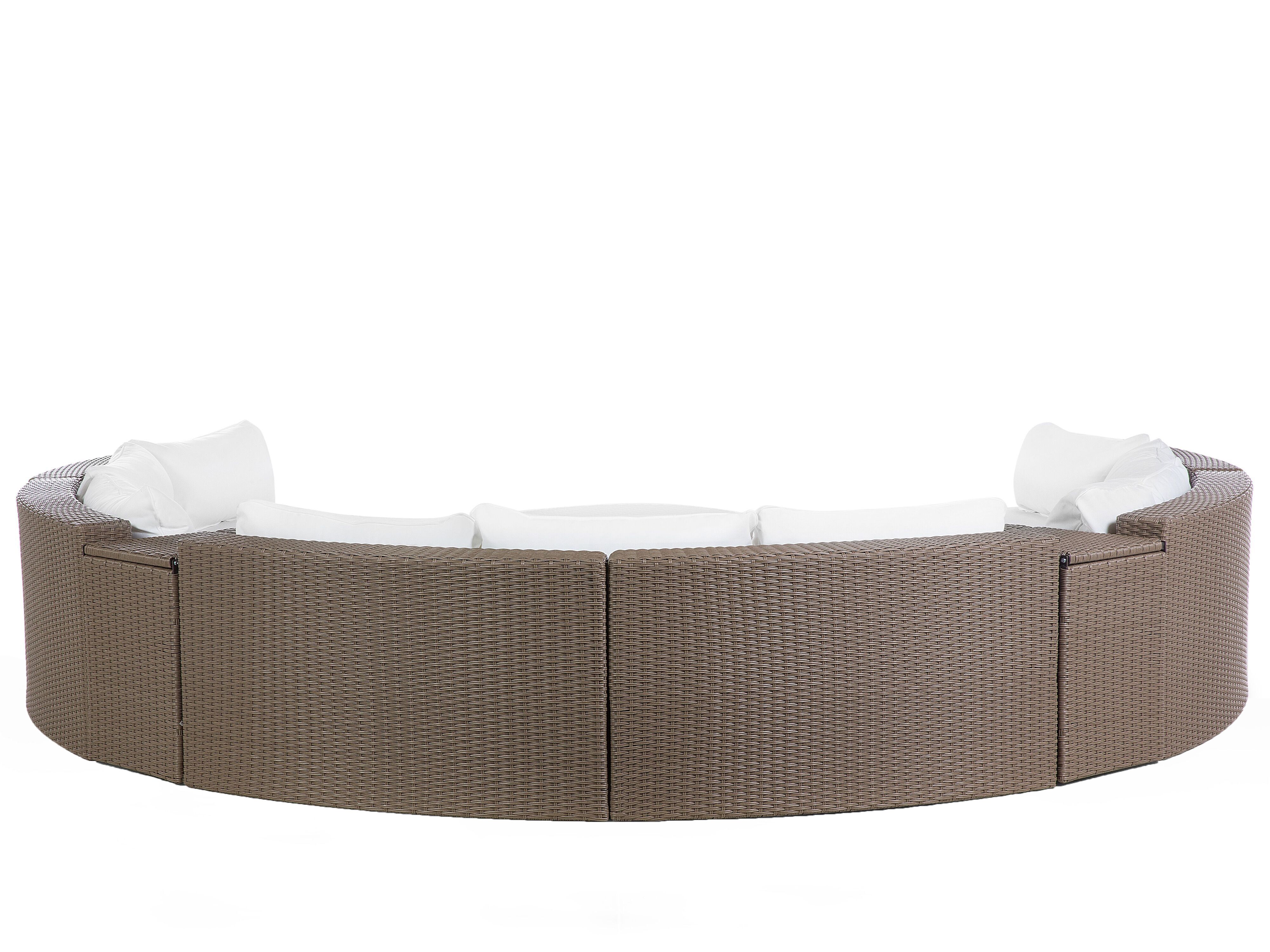 9 Seater PE Rattan Garden Lounge Set Brown SEVERO | Beliani.co.uk