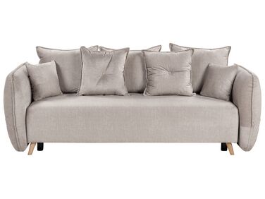 Velvet Sofa Bed with Storage Taupe VALLANES