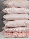Set of 2 Velvet Cushions Diamond Quilt 45 x 45 Pink PASQUE_769493