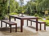 6 Seater Eucalyptus Garden Dining Set Table and Benches Natural TUSCANIA _812749