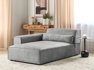 Right Hand Fabric Chaise Lounge Grey HELLNAR