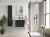 Mobile bagno nero con pensile lavabo e specchio TUDELA_819986